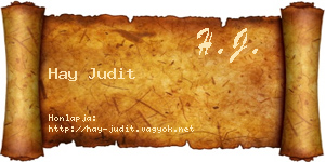 Hay Judit névjegykártya